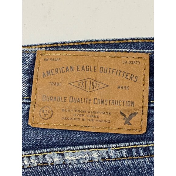 American Eagle Outfitters Men’s Original Straight Jeans 32x32 Distressed Blue - Picture 15 of 15
